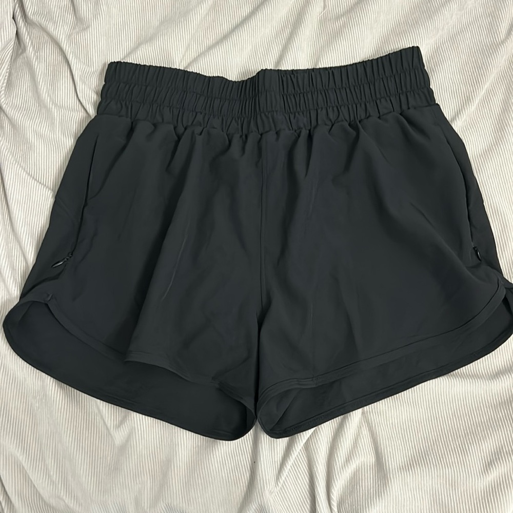 Black athletic shorts.